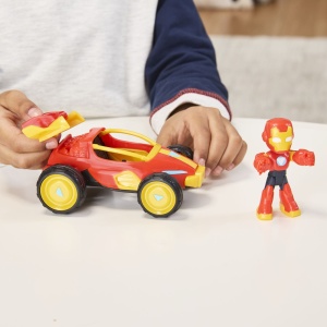 MARVEL IRON MAN SI PRIETENII SAI UIMITORI SET VEHICUL SI FIGURINA IRON MAN - Img 5