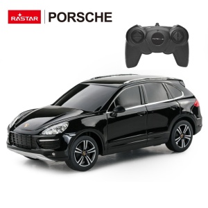 Masina cu telecomanda Rastar Porsche Cayenne Turbo, 1:24, negru, 20.2x8.1x7.1cm - Img 3