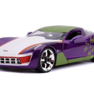 MASINUTE METALICA CHEVY CORVETTE STINGRAY 2009 SI FIGURINA JOKER SCARA 1:24 - Img 4