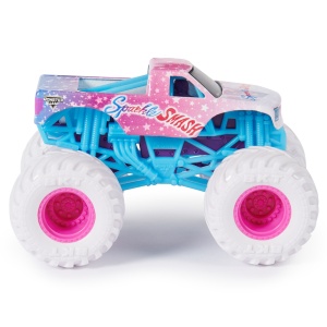 MONSTER JAM SET 2 MASINUTE METALICE SPARKLE SMASH SCARA 1:64 - Img 6