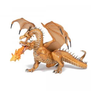 PAPO FIGURINA DRAGON CU DOUA CAPETE AURIU - Img 7