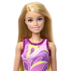 PAPUSA BARBIE BLONDA CU ROCHIE MULTICOLORA - Img 5