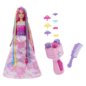 Papusa Barbie Dreamtopia, Twist Style cu Accesorii de Coafat - Img 2