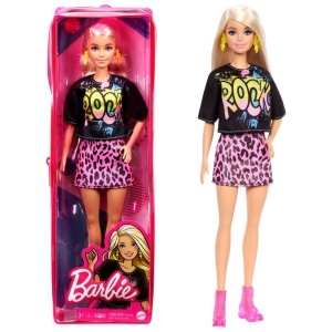 PAPUSA BARBIE FASHIONISTA BLONDA CU TINUTA DE VARA ROCK - Img 7