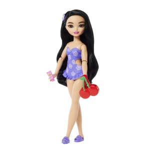 Papusa Barbie Renee la plaja, set cu accesorii, multicolor, 32.5x12.5x5.5cm - Img 4