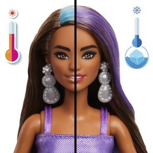 Papusa Barbie Violet Party Unboxed Reveal, cu 10 Accesorii Surpriza - Img 6
