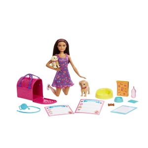 Papusa Barbie You Can Be Anything, Kitul de Adoptie cu 2 Catelusi - Img 3