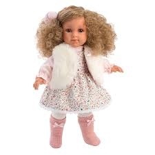 Păpușă Llorens Elena cu rochie înflorată – 35 cm