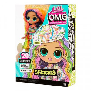 Papusa LOL Surprise OMG Sketches cu 20 de accesorii - Img 2