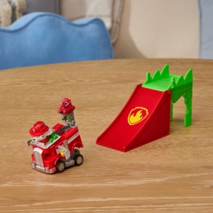 PATRULA CATELUSILOR FILMUL CU DINOZAURI SET VEHICUL CU RAMPA SI FIGURINA MARSHALL - Img 9