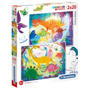 Puzzle Clementoni - Funny dinos, 2x20 piese - Img 1