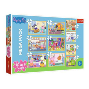 Puzzle Trefl 10 in 1, Peppa Pig cu prietenii, 329 piese