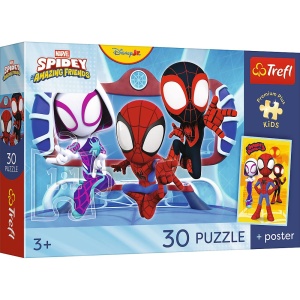 PUZZLE TREFL 30 PREMIUM PLUS KIDS SPIDEY IN ACTIUNE PLUS POSTER