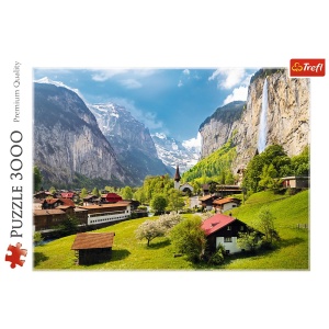 PUZZLE TREFL 3000 ORASUL LAUTERBRUNNEN ELVETIA - Img 3