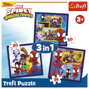 PUZZLE TREFL 3IN1 MARVEL SPIDEY SI PRIETENII LUI EXTRAORDINARI - Img 5