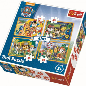 Puzzle Trefl 4 in 1, Paw Patrol, 35/48/54/70 piese - Img 1