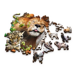 PUZZLE TREFL DIN LEMN 500+1 PIESE FELINELE DIN JUNGLA - Img 3