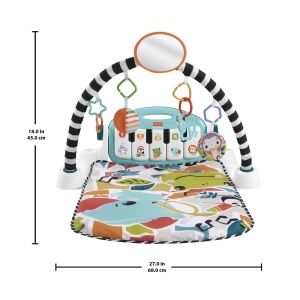 Saltea de joaca Fisher Price cu pian muzical, design unisex, multicolor, 70x45x10cm  - Img 2