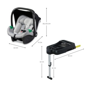 SCOICA AUTO KINDERKRAFT MINK PRO I-SIZE 40-75 CM + BAZA ZESTAW GREY - Img 2