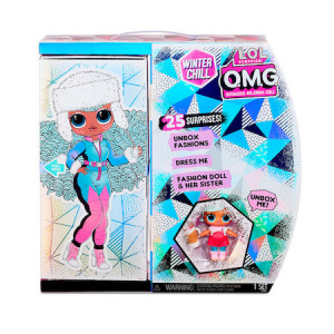 Set 2 papusi LOL Surprise! OMG Winter Chill Icy Gurl & Brrr B.B. Doll cu 25 de surprize