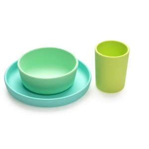 SET 3 RECIPIENTE SILICON HRANA BEBE, MELII, BLUE&LIME&MINT - Img 5