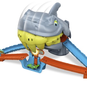 Set de joaca Hot Wheels City, pista de curse plaja rechinului Chomp, masinuta inclusa - Img 9