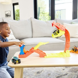 Set de joaca Hot Wheels Monster Truck, multicolor, include masinuta Bone Shaker - Img 4
