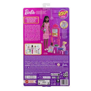 Set joaca papusa Barbie Bruneta Mulatra Profesora, multicolor, 32.5x19x6.5cm - Img 2