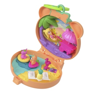 Set joacă Polly Pocket, ursuleț roz, accesorii tematice, dimensiune compactă - Img 8