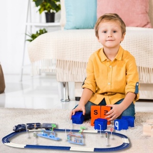 Set Trenulet interactiv cu lumini si sunete, Railway HighSpeed - Img 10