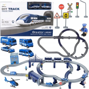 Tren electric de politie cu vehicule si elicopter, MalPlay - Img 2