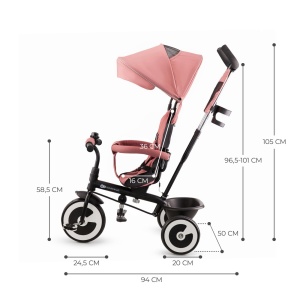 TRICICLETA COPII KINDERKRAFT ASTON, ROSE PINK - Img 5