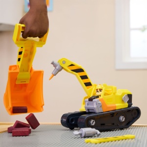 Vehicul tematic pentru copii Paw Patrol, Rubble si Buldozer Multifunctional 2in1 - Img 9