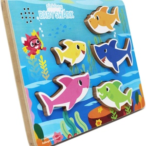 BABY SHARK PUZZLE DIN LEMN MUZICAL 5 PIESE - Img 5