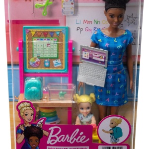 BARBIE CARIERE SET MOBILIER CU PAPUSA BRUNETA PROFESOARA
