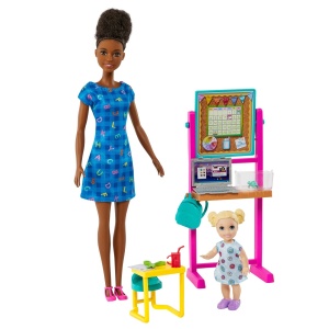 BARBIE CARIERE SET MOBILIER CU PAPUSA BRUNETA PROFESOARA - Img 2