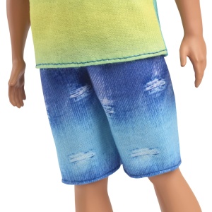 BARBIE PAPUSA BAIAT FASHIONISTAS BRUNET CU MAIOU OMBRE SI PANTALONI SCURTI DE BLUGI - Img 5