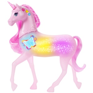 BARBIE UNICORN ROZ CU LUMINI STRALUCITOARE SI SUNETE - Img 2