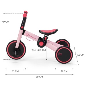 BICICLETA DE ECHILIBRU / TRICICLETA KINDERKRAFT 4TRIKE, CANDY PINK - Img 5
