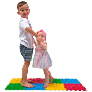 Covor ortopedic pentru copii First Steps, Ortho Puzzle, PVC, multicolor - Img 6