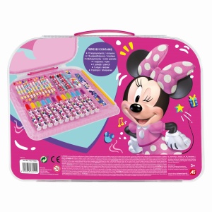 Gentută pentru desen Art Case Minnie, set creativ, 12 creioane colorate, 6 markere, multicolor, 33x24.5x2.5cm