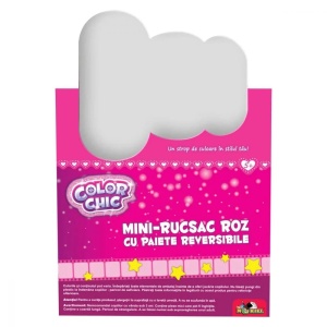 Ghiozdan roz cu paiete reversibile, Color Chic - Img 4