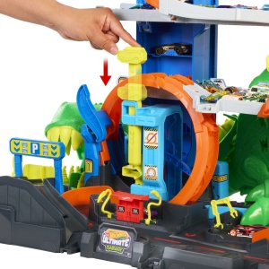 HOT WHEELS CITY SET DE JOACA GARAJ T REX SUPREM CU 2 MASINUTE INCLUSE - Img 10