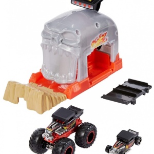 HOT WHEELS LANSATOR MONSTER TRUCK CRANIUL CU DOUA MASINUTE - Img 2