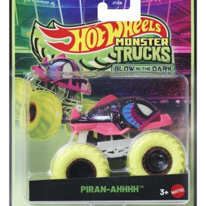 HOT WHEELS MONSTER TRUCK GLOW IN THE DARK MASINUTA PIRAN-AHHHH CU ROTI VERZI SCARA 1 LA 64