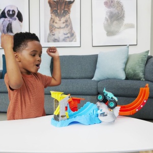 HOT WHEELS MONSTER TRUCKS PISTA SPIRALA IZBIREA RECHINULUI CU 1 MASINUTA MEGA WREX INCLUSA - Img 4