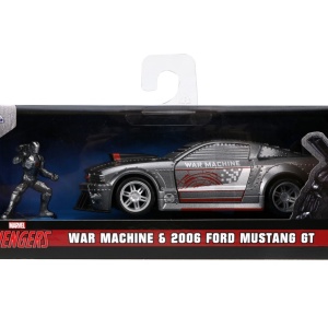 JADA MARVEL MASINUTA METALICA FORD MUSTANG SCARA 1:32 SI FIGURINA METALICA WAR MACHINE