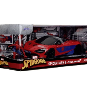 JADA MARVEL SET FIGURINA SPIDER MAN SI MASINUTA METALICA MCLAREN 720S SCARA 1 LA 24