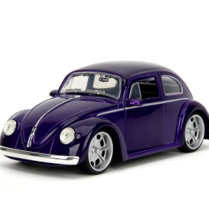 JADA WEDNESDAY SET MASINUTA METALICA VOLKSWAGEN BEETLE 1:24 SI FIGURINA METALICA WEDNESDAY 7CM - Img 5