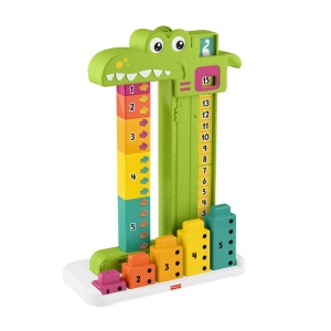 Jucarie educativa interactiva, Fisher Price, aligator stivuibil, multicolor, 33x25x8cm - Img 8